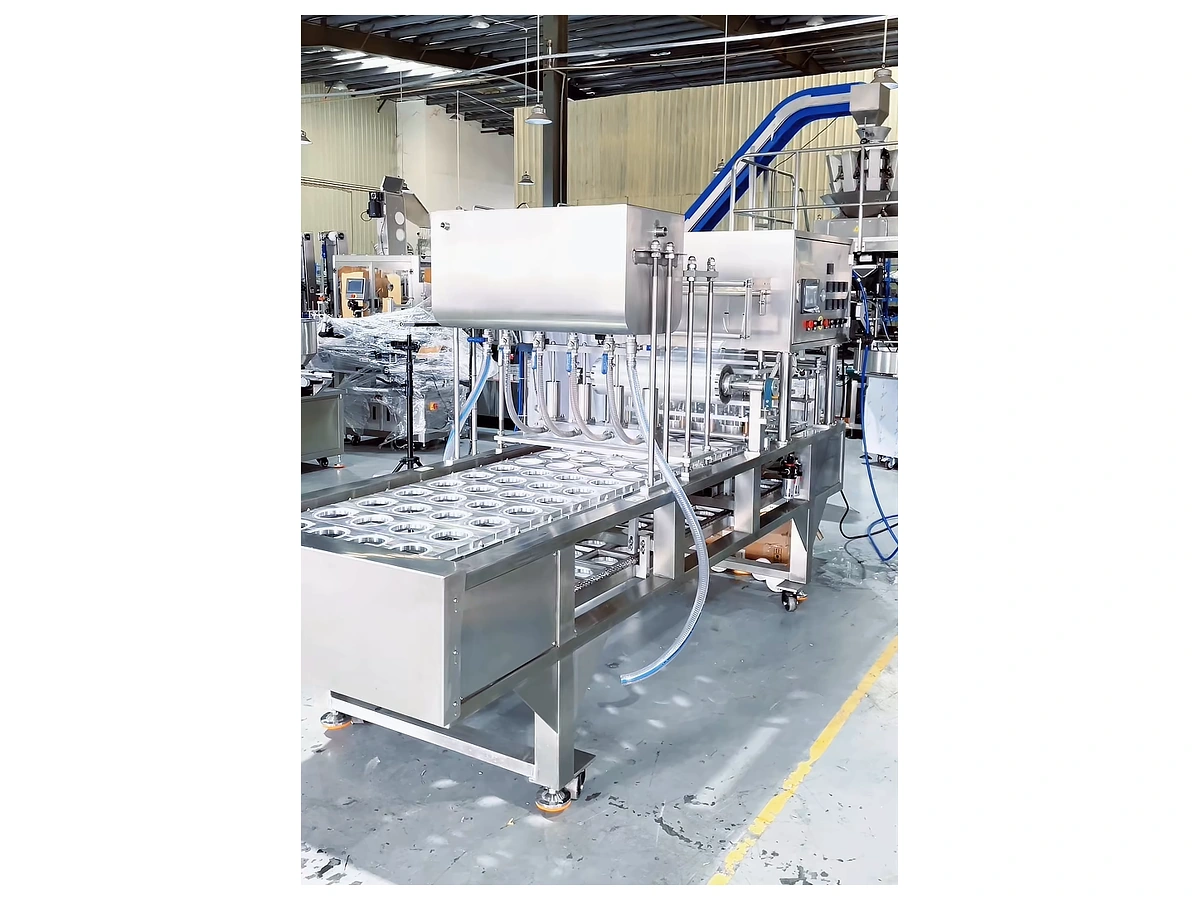 YIJIA Four-Cavity Chain Conveyor Cup Filling and Sealing Machine